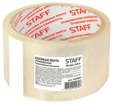 Скотч 48мм*40м прозрачный Staff 440087