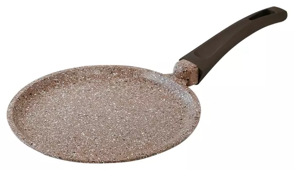 Сковорода гардарика 0822-07 блинная алтай, диаметр 22 см, антипригарное мраморное покрытие, цвет коричневый