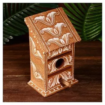 Скворечник расписной "Узоры" 15х15х25 см