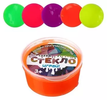 Слайм «Стекло», яркие неоны, 50 г