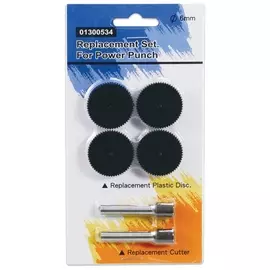 Сменные запасные части для дырокола Kw-trio 9550, комплект 2 ножа и 4 пластиковых диска, блистер