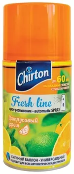 Сменный баллон 250 мл, Chirton "Цитрусовый фреш", для автоматических освежителей, универсальный, сухое распыление, 4670013302611