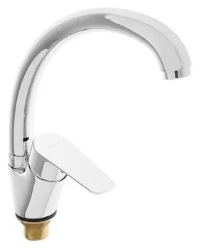 Смеситель для кухни Accoona A4065, однорычажный, с гайкой, хром