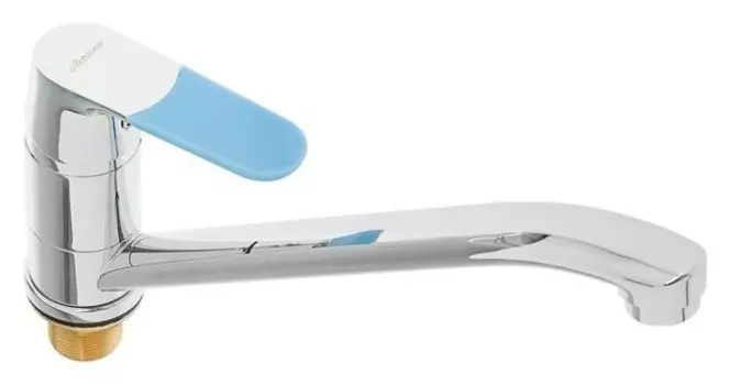 Смеситель для кухни Accoona A4119, с набором цветных накладок на ручку, латунь, хром