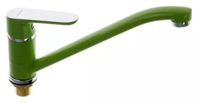 Смеситель для кухни Accoona A4166k, однорычажный, с гайкой, зеленый