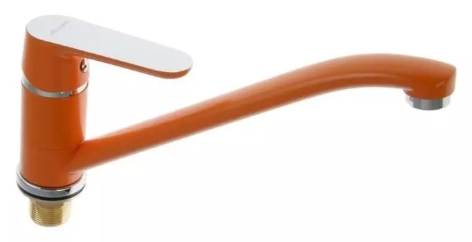 Смеситель для кухни Accoona A4166p, однорычажный, с гайкой, оранжевый