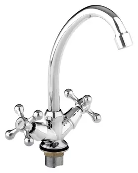 Смеситель для кухни Accoona A4676, двухрычажный, хром