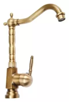 Смеситель для кухни и раковины Zein ретро, высокий излив, без подводки, латунь, цвет бронза 514905