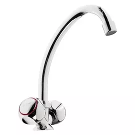 Смеситель для кухни "Олимп" ос4902, двухвентильный, высота излива 22 см, хром