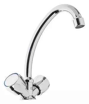 Смеситель для кухни Roegen Rr021a, двухвентильный, цинк, хром