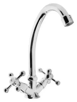 Смеситель для кухни Zein Z20380101, кран-букса 3/8" резина, без подводки, хром