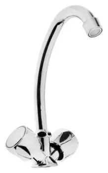 Смеситель для кухни Zein Z20380102, кран-букса 3/8" резина, без подводки, хром