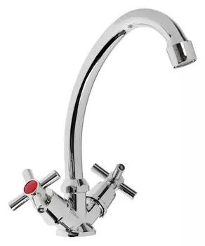 Смеситель для кухни Zein Z20380104, кран-букса латунь 1/2", без подводки, хром