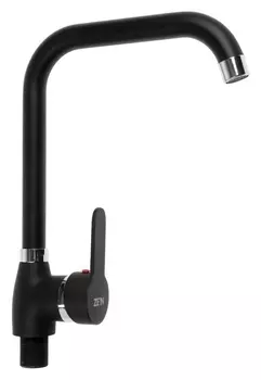 Смеситель для кухни Zein Z2228, однорычажный, высокий излив, картридж керамика 40 мм, черный