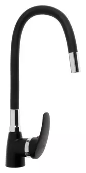 Смеситель для кухни Zein Z2230, гибкий силиконовый излив, картридж керамика 40 мм, черный