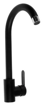 Смеситель для кухни Zein Z2388, картридж керамика 40 мм, нержавеющая сталь, камень-черный