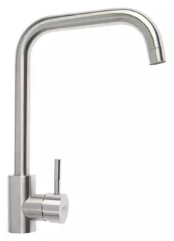 Смеситель для кухни Zein Z2389, высокий излив, картридж керамика 40 мм, нержав сталь, сатин 744686