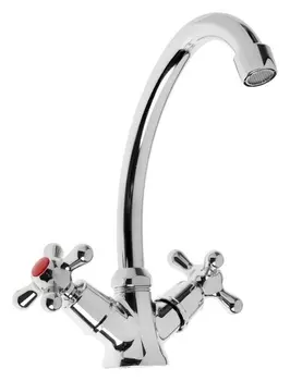 Смеситель для кухни Zein Z2481, кран-букса латунь 1/2", без подводки, хром