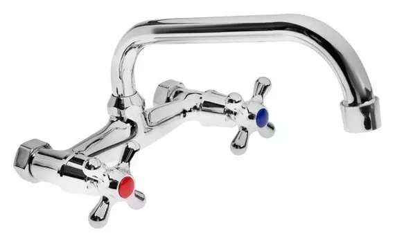 Смеситель для кухни Zein Z2485, настенный, излив 20 см, кран-букса латунь 1/2", хром