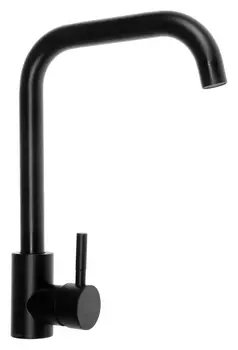 Смеситель для кухни Zein Z2506, высокий излив, картридж керамика 40 мм, нержав сталь, черный 91557