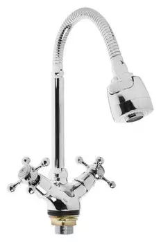 Смеситель для кухни Zein Z25120101, гибкий излив, кран-букса 1/2" керамика, хром