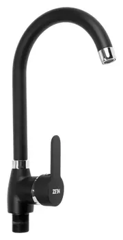 Смеситель для кухни Zein Z2630, однорычажный, картридж керамика 40 мм, черный