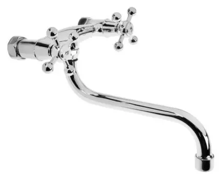 Смеситель для кухни Zein Z27380101, настенный, кран-букса 3/8" резина, хром