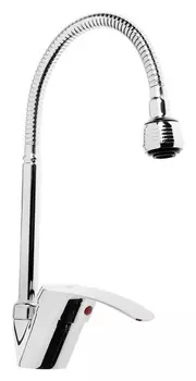 Смеситель для кухни Zein Zc2024, гибкий излив, картридж керамика 40 мм, хром