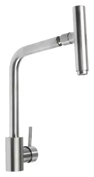 Смеситель для кухни Zein Zs-1, "Микрофон", картридж 35 мм, нержавеющая сталь, сатин