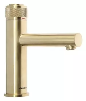Смеситель для раковины Accoona A90121aw, нажимной, латунь, золото/сатин