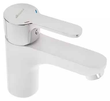 Смеситель для раковины Accoona A9067g, однорычажный, силумин, белый