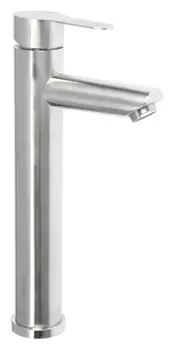 Смеситель для раковины Zein ZS 20104, картридж керамика 35 мм, высокий, нерж. сталь, сатин