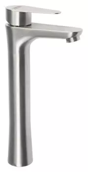 Смеситель для раковины Zein Zs-3, высокий, картридж 35 мм, нержавеющая сталь, сатин