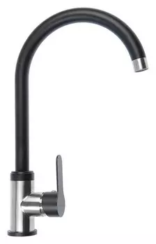 Смеситель для ванны Accoona A48107f, однорычажный, с гайкой, нерж.сталь, черный/хром