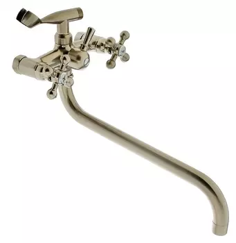 Смеситель для ванны Accoona A7271a, двухвентильный, с душевым набором, латунь, цвет сатин