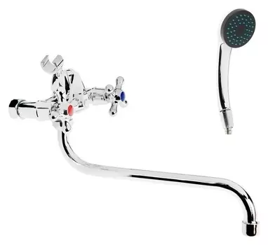 Смеситель для ванны Istok Life Standard 0402.714, двухвентильный, с длинным изливом, хром