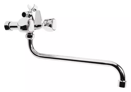 Смеситель для ванны "Олимп" ос7602, двухвентильный, длина излива 30 см, хром