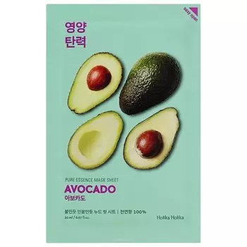 Смягчающая тканевая маска для лица с экстрактом авокадо Pure Essence Mask Sheet Avocado