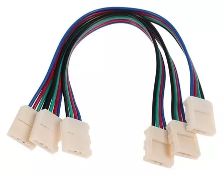 Соед. кабель Ecola Led, с двумя 4-х конт.,разъемами, 10 мм, 15 см. уп. 3 шт.