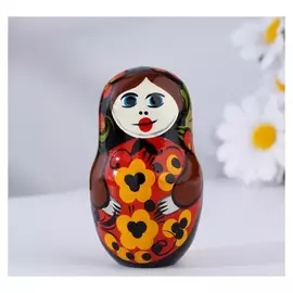 Солонка "Матрёшка", 4х8 см, хохлома