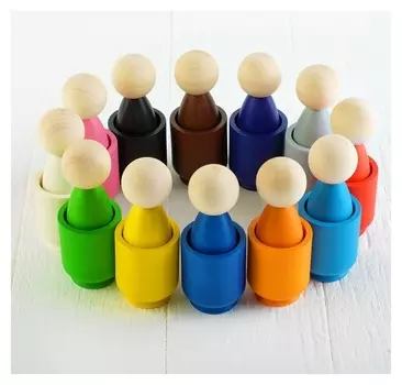 Сортер «гномики в стаканчиках « 12 шт.