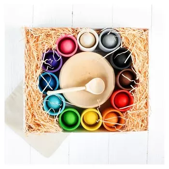 Сортер "Шарики и ступки. макси", 12 цветов, ступка: 6 см, шар: 3,5 см