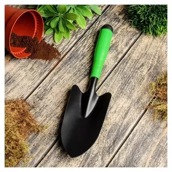 Совок посадочный, длина 33 см, ширина 11 см, пластиковая ручка