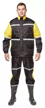 Спец.костюм костюм мойщик-2 черн/жел..кур/пк(Р.60-62)р.170-176