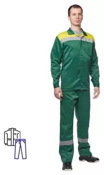 Спец.одежда летняя костюм летний л02-кбр кур/бр зел/желт 44-46/182-