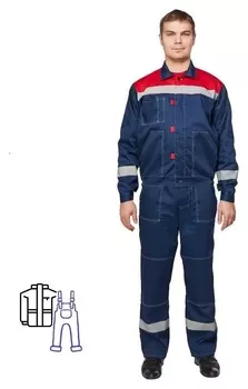 Спец.одежда летняя костюм муж. л20-кпк син/красн (Р.64-66) 182-188