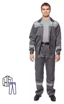 Спец.одежда летняя костюм муж. л22-кбр т.сер./св.сер (Р.48-50) 158-164