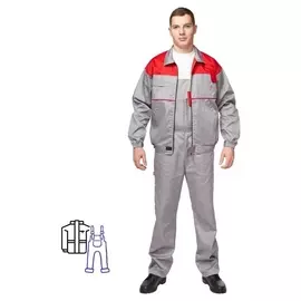 Спец.одежда летняя костюм муж. универсал кур/пк сер/красн. 56-58/170