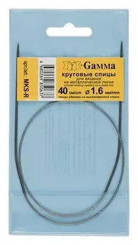 Спицы "Gamma", круговые с металлической леской, 1,6 мм, 40 см, арт. Mks-r