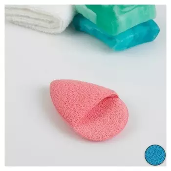 Спонж для умывания Капелька, 9 × 6 см, с карманом